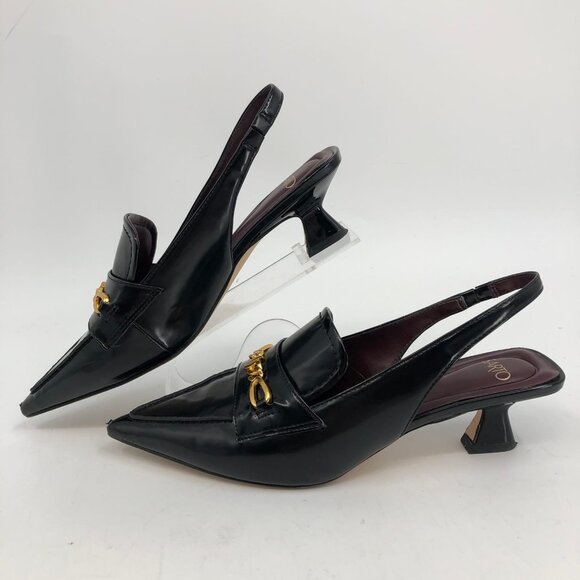 Franco Sarto Black Slingback Loafer Heels | Size 5 - Picture 8 of 11